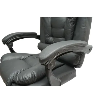 Scaun de birou ergonomic directorial cu suport lombar, piele ecologica neagra, rotativ, spatar si inaltime reglabile - imagine 8