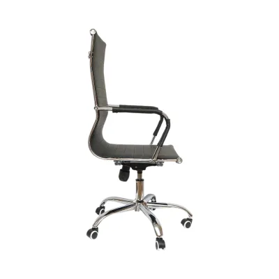 Scaun de birou directorial, piele ecologica neagra, rotativ, reglabil pe inaltime si inclinatie - imagine 5