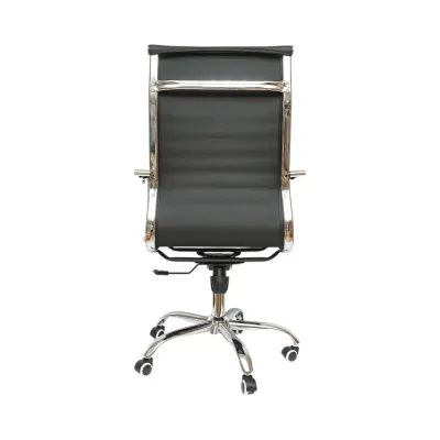 Scaun de birou directorial, piele ecologica neagra, rotativ, reglabil pe inaltime si inclinatie - imagine 4