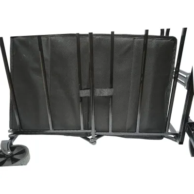 Carucior transport pliabil de gradina si camping cu roti, maner extensibil, cadru metalic, material textil 70x48x47cm Breckner Germany - imagine 11