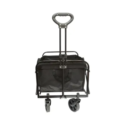 Carucior transport pliabil de gradina si camping cu roti, maner extensibil, cadru metalic, material textil 70x48x47cm Breckner Germany - imagine 3
