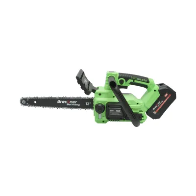 Drujba electrica profesionala cu 2 acumulatori 20V, 4Ah Li-ion, motor brushless, display digital LED, lama 12 inch (300mm) Breckner Germany - imagine 4