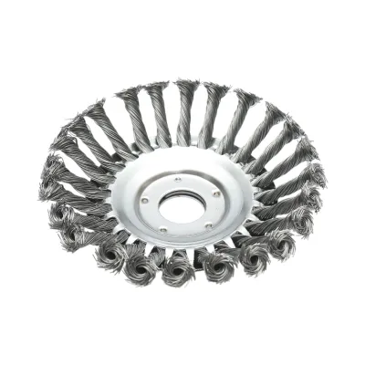 Disc perie sarma circulara motocoasa 150x25.4mm cu fir otel rasucit pentru curatare rugina, vopsea, depuneri, debavurare metal Breckner Germany - imagine 2