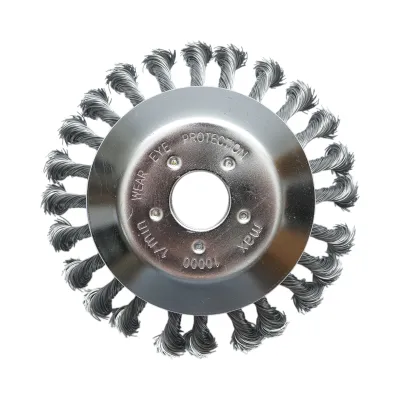 Disc perie sarma circulara motocoasa 150x25.4mm cu fir otel rasucit pentru curatare rugina, vopsea, depuneri, debavurare metal Breckner Germany - imagine 3