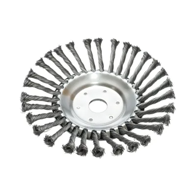 Disc perie sarma circulara motocoasa 200x25.4mm cu fir otel rasucit pentru curatare rugina, vopsea, depuneri, debavurare metal Breckner Germany - imagine 2