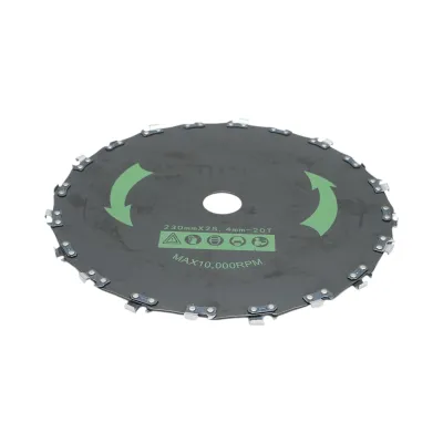 Disc motocoasa cu lant de drujba 230x25.4mm, 20 dinti pentru arbusti, crengi, vegetatie densa Breckner Germany - imagine 3