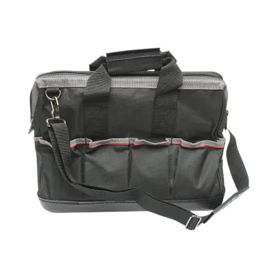 Geanta scule multifunctionala cu 15 buzunare, curea umar, baza din plastic, material textil 31x17x28cm Breckner Germany - imagine 4