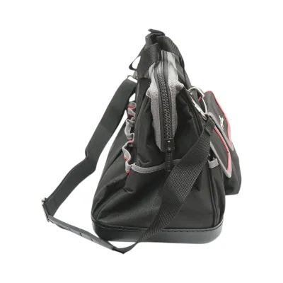 Geanta scule multifunctionala cu 15 buzunare, curea umar, baza din plastic, material textil 31x17x28cm Breckner Germany - imagine 3