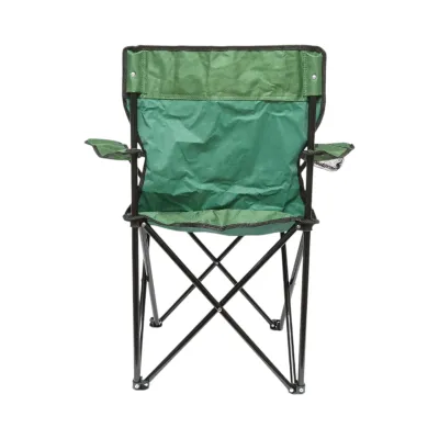 Scaun camping pliabil verde cu suport pahar, husa transport, structura metalica 50x80x80cm - imagine 3