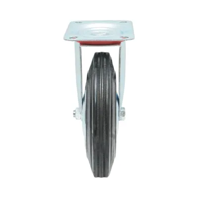 Roata pivotanta industriala 200x44mm fara frana, cauciuc plin negru, placa otel 135x105mm 140kg - imagine 4