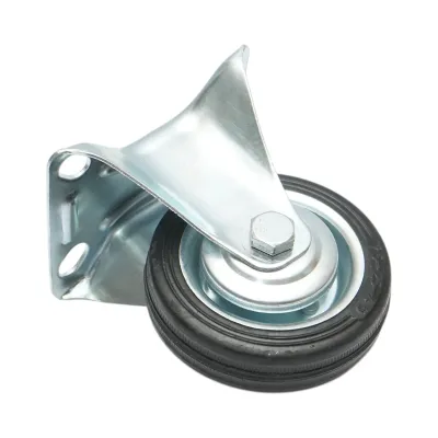 Roata fixa industriala 75x22mm fara frana, cauciuc plin negru, placa otel 80x66mm 35kg - imagine 5