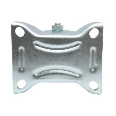 Roata fixa  industriala 150x38mm fara frana, cauciuc plin negru, placa otel 135x105mm 120kg - imagine 7