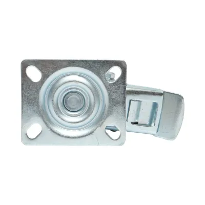 Roata pivotanta industriala 75x22mm cu frana, cauciuc plin negru, placa otel 80x66mm 35kg - imagine 7