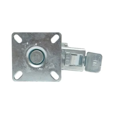 Roata pivotanta 65x19mm cu frana, cauciuc plin albastru, placa otel 65x65mm 35kg - imagine 7
