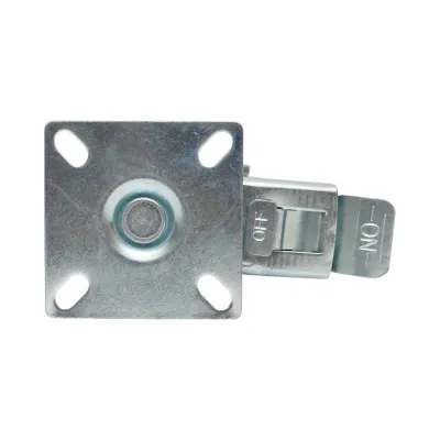 Roata pivotanta 100x26mm cu frana, cauciuc plin albastru, placa otel 75x75mm 55kg - imagine 7