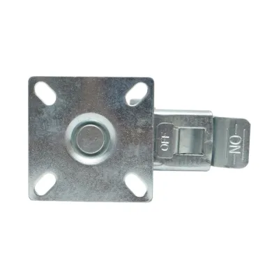 Roata pivotanta 125x27mm cu frana, cauciuc plin albastru, placa otel 75x75mm 60kg - imagine 7