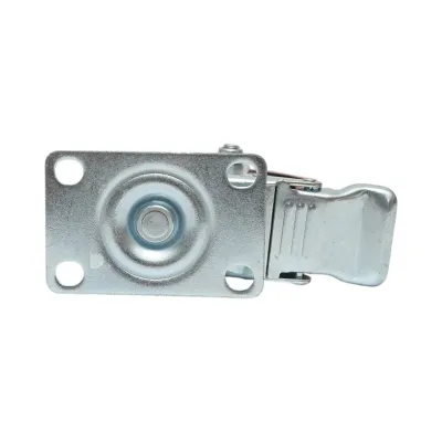 Roata pivotanta 125x31mm cu frana, PVC portocaliu, placa otel 94x63mm 100kg - imagine 7