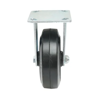 Roata fixa industriala 150x50mm fara frana, cauciuc plin negru, placa otel 115x100mm 200kg - imagine 4
