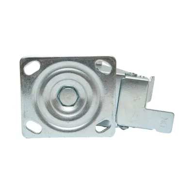 Roata pivotanta industriala 100x50mm cu frana, cauciuc plin negru, placa otel 115x100mm 100kg - imagine 7