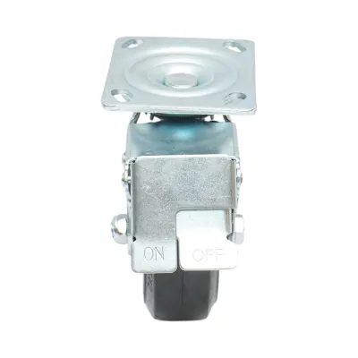 Roata pivotanta industriala 125x50mm cu frana, cauciuc plin negru, placa otel 115x100mm 130kg - imagine 4