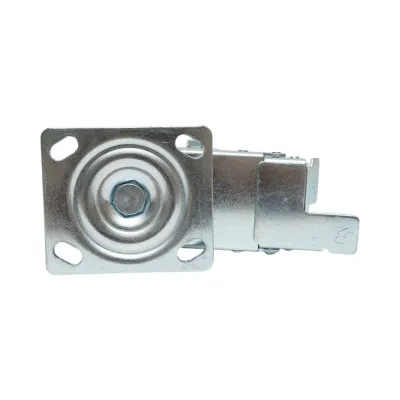 Roata pivotanta industriala 200x50mm cu frana, cauciuc plin negru, placa otel 115x100mm 220kg - imagine 7