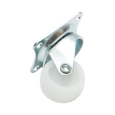Roata pivotanta 25x14mm fara frana, polipropilena alba, placa otel 39x33mm 10kg - imagine 6