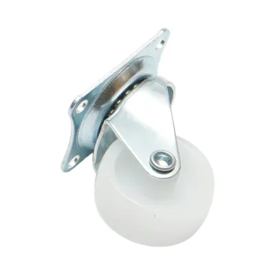 Roata pivotanta 30x14mm fara frana, polipropilena alba, placa otel 39x33mm 15kg - imagine 6