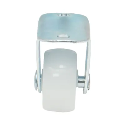 Roata fixa 25x14mm fara frana, polipropilena alba, placa otel 37x19mm 10kg - imagine 4