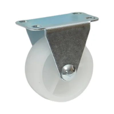 Roata fixa 40x17mm fara frana, polipropilena alba, placa otel 46x24mm 20kg - imagine 5
