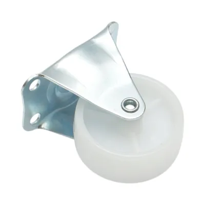 Roata fixa 50x22mm fara frana, polipropilena alba, placa otel 60x41mm 30kg - imagine 6