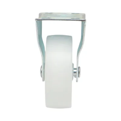 Roata fixa 73x25mm fara frana, polipropilena alba, placa otel 70x44mm 45kg - imagine 4