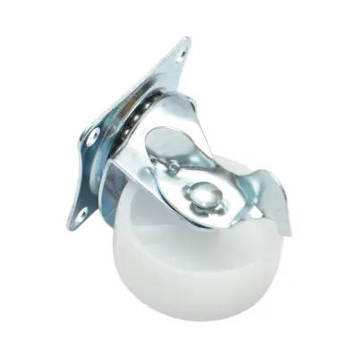 Roata pivotanta 50x22mm cu frana, polipropilena alba, placa otel 58x47mm 30kg - imagine 6