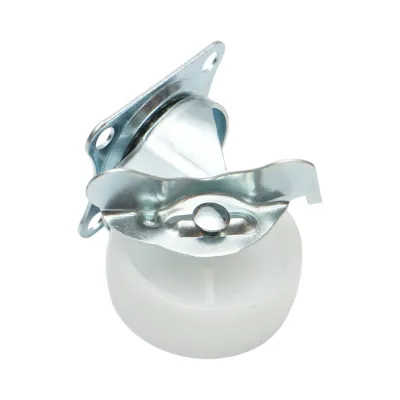 Roata pivotanta 65x23mm cu frana, polipropilena alba, placa otel 70x58mm 35kg - imagine 6
