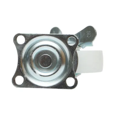 Roata pivotanta 73x25mm cu frana, polipropilena alba, placa otel 70x58mm 45kg - imagine 7