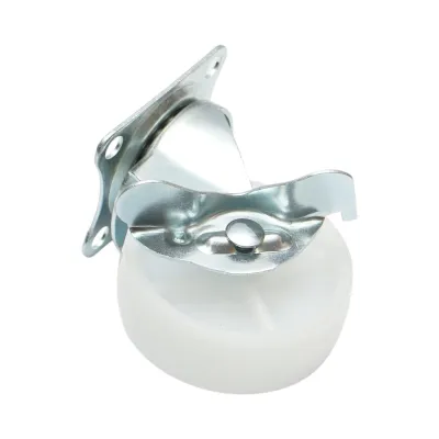 Roata pivotanta 73x25mm cu frana, polipropilena alba, placa otel 70x58mm 45kg - imagine 6