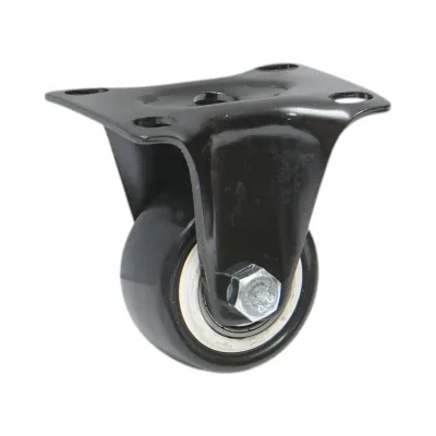 Roata fixa 42x21mm fara frana, PVC negru, placa otel 60x43mm 30kg - imagine 5