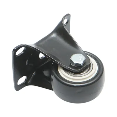 Roata fixa 42x21mm fara frana, PVC negru, placa otel 60x43mm 30kg - imagine 6