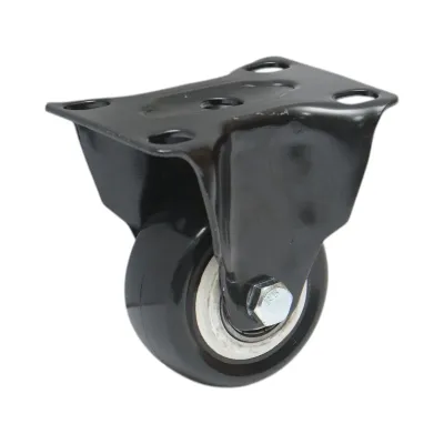 Roata fixa 50x24mm fara frana, PVC negru, placa otel 72x52mm 40kg - imagine 5