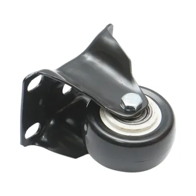 Roata fixa 50x24mm fara frana, PVC negru, placa otel 72x52mm 40kg - imagine 6