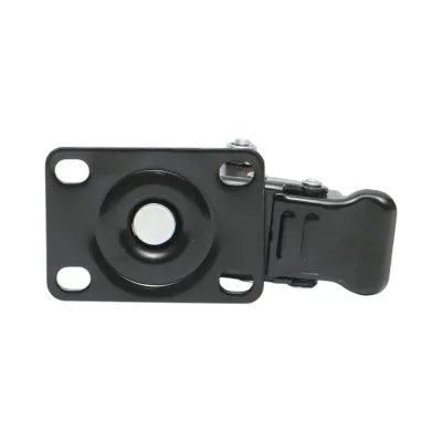 Roata pivotanta 42x21mm cu frana, PVC negru, placa otel 60x43mm 30kg - imagine 7