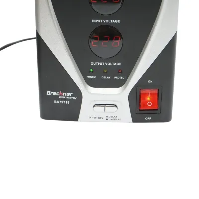 Stabilizator automat de tensiune 1000VA, 800W, 100-260V cu releu monofazat, 1 priza schuko 230V, afisaj LCD Breckner Germany - imagine 8