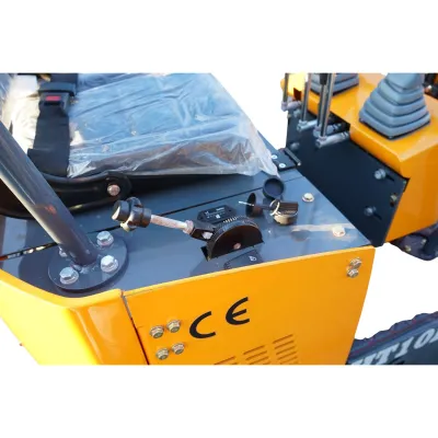 Mini excavator 1T pe senile cu semicabina, motor diesel 11CP, adancime sapare 1750mm, capacitate ridicare 350kg, 3 cupe incluse 170/360/780mm THOR - imagine 9