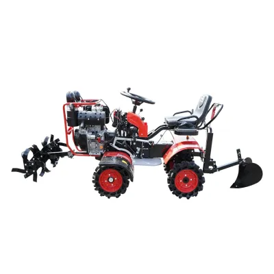  Minitractor agricol articulat 4x4 diesel 17CP, 531cc, 3+1 viteze, 2 cutii de viteze, pornire electrica/manuala, latime lucru 1050mm cu freza, rarita, roti metalice, picior sprijin THOR - imagine 3