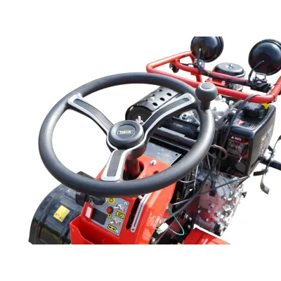  Minitractor agricol articulat 4x4 diesel 17CP, 531cc, 3+1 viteze, 2 cutii de viteze, pornire electrica/manuala, latime lucru 1050mm cu freza, rarita, roti metalice, picior sprijin THOR - imagine 12