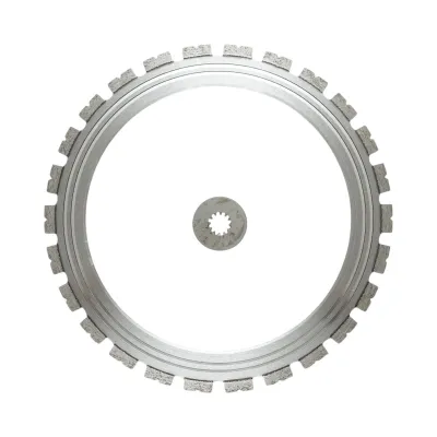 Disc inelar diamantat segmentat 400mm, 26 dinti, rola antrenare pentru masina de taiat beton Breckner Germany