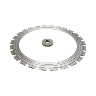 Disc inelar diamantat segmentat 400mm, 26 dinti, rola antrenare pentru masina de taiat beton Breckner Germany - imagine 2