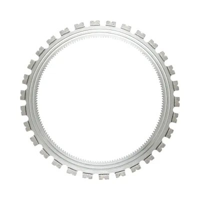 Disc inelar diamantat segmentat 410mm, 30 dinti, caneluri interioare antrenare pentru masina de taiat beton Breckner Germany