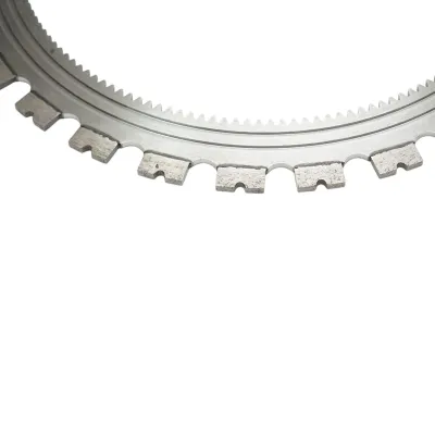 Disc inelar diamantat segmentat 410mm, 30 dinti, caneluri interioare antrenare pentru masina de taiat beton Breckner Germany - imagine 3