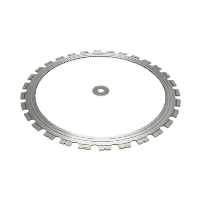 Disc inelar diamantat segmentat 510mm, 30 dinti, caneluri interioare cu rola antrenare pentru masina de taiat beton Breckner Germany - imagine 2