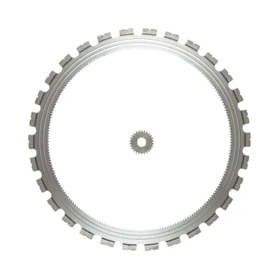 Disc inelar diamantat segmentat 510mm, 30 dinti, caneluri interioare cu rola antrenare pentru masina de taiat beton Breckner Germany